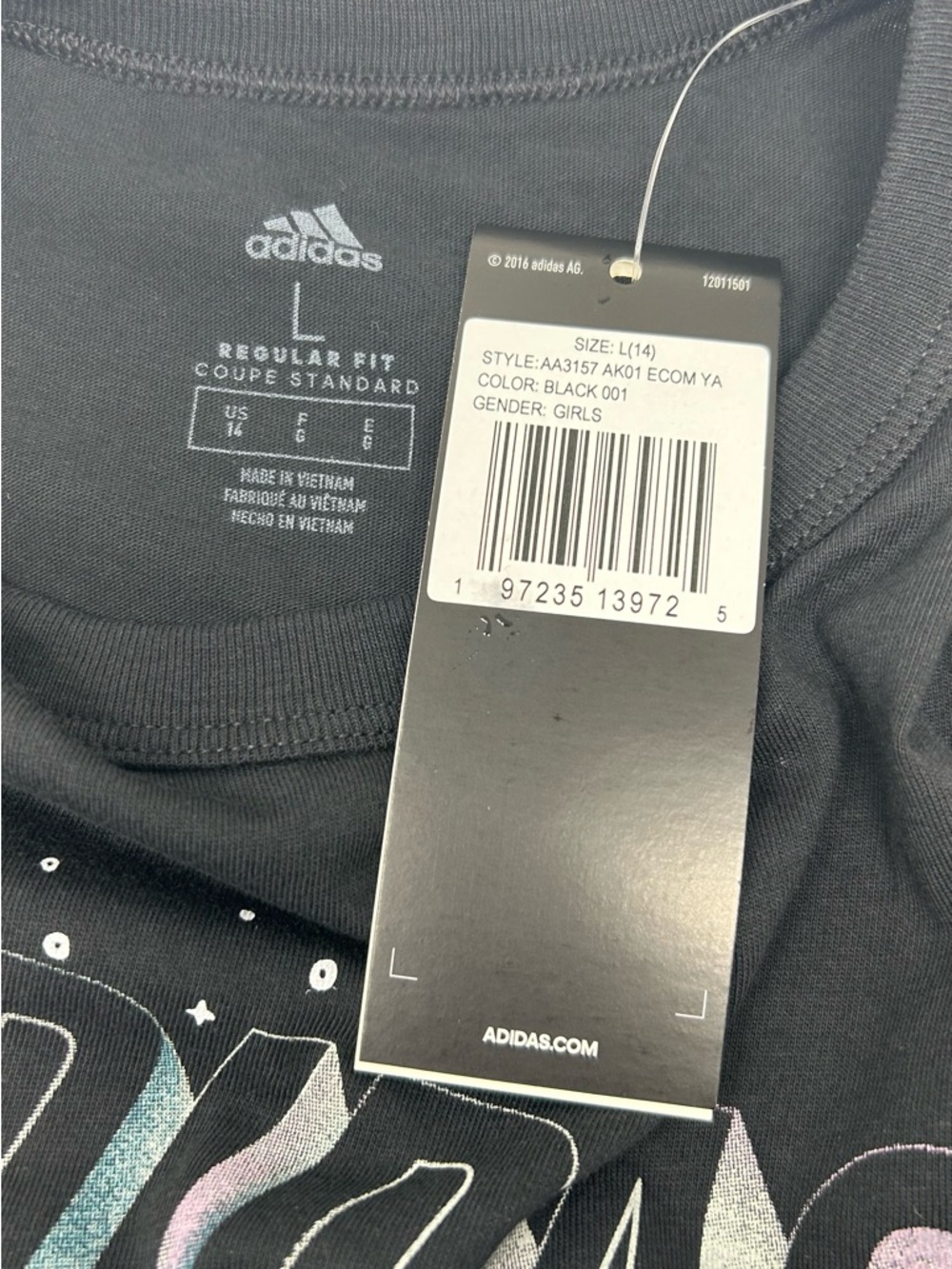 Adidas Kids Short Sleeve Regular Fit Tee Size L - Picture 7 of 9